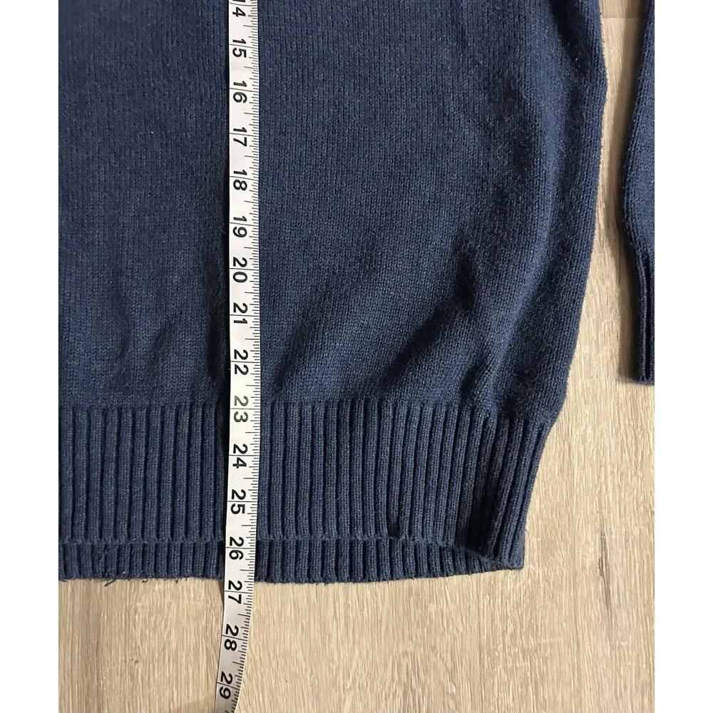 Polo Ralph Lauren Mock Neck Ribbed Three Button Henley Sweater Blue Men's XL